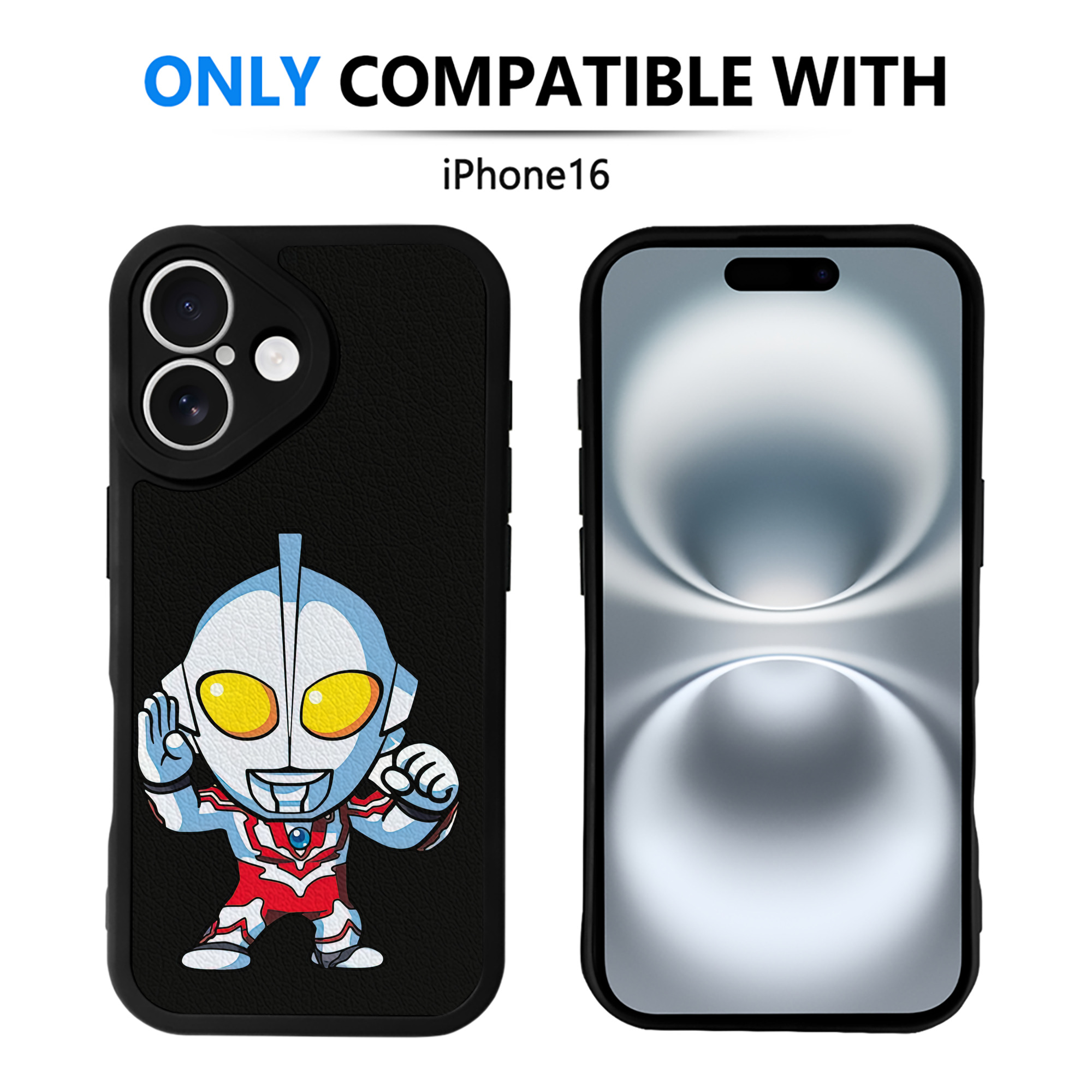（画像用） ウルトラマン Ultraman 【iPhone 16シリーズ対応】シリコンスマホケース（レザー調） 材質：シリコン